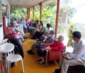 patio Bible study in Colombia