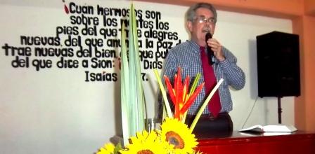 Bob preaching in Colombia